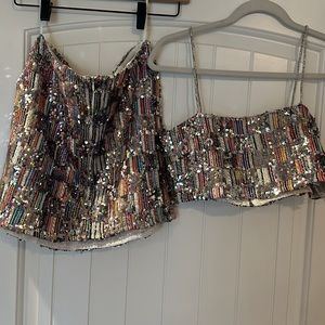 Sequin Skirt Set